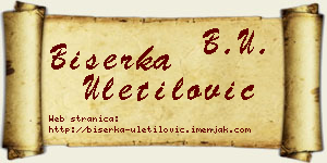 Biserka Uletilović vizit kartica